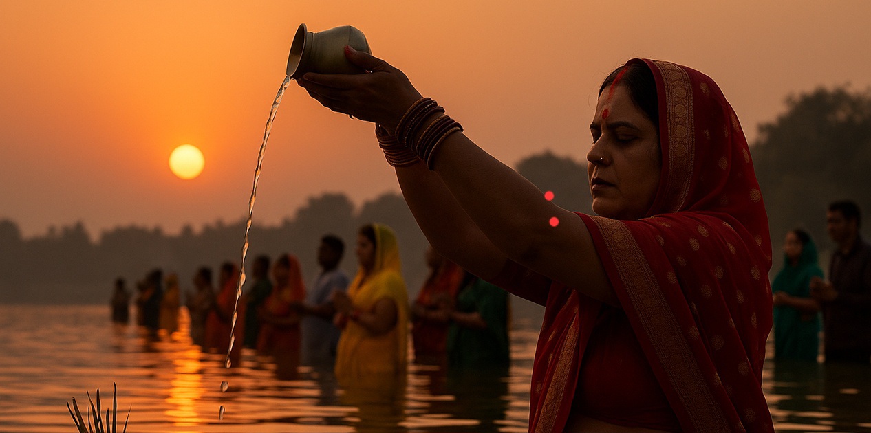 छठ पर्व आज अस्ताउँदो सूर्यलाई श्रद्धापूर्वक अर्घ्य अर्पण